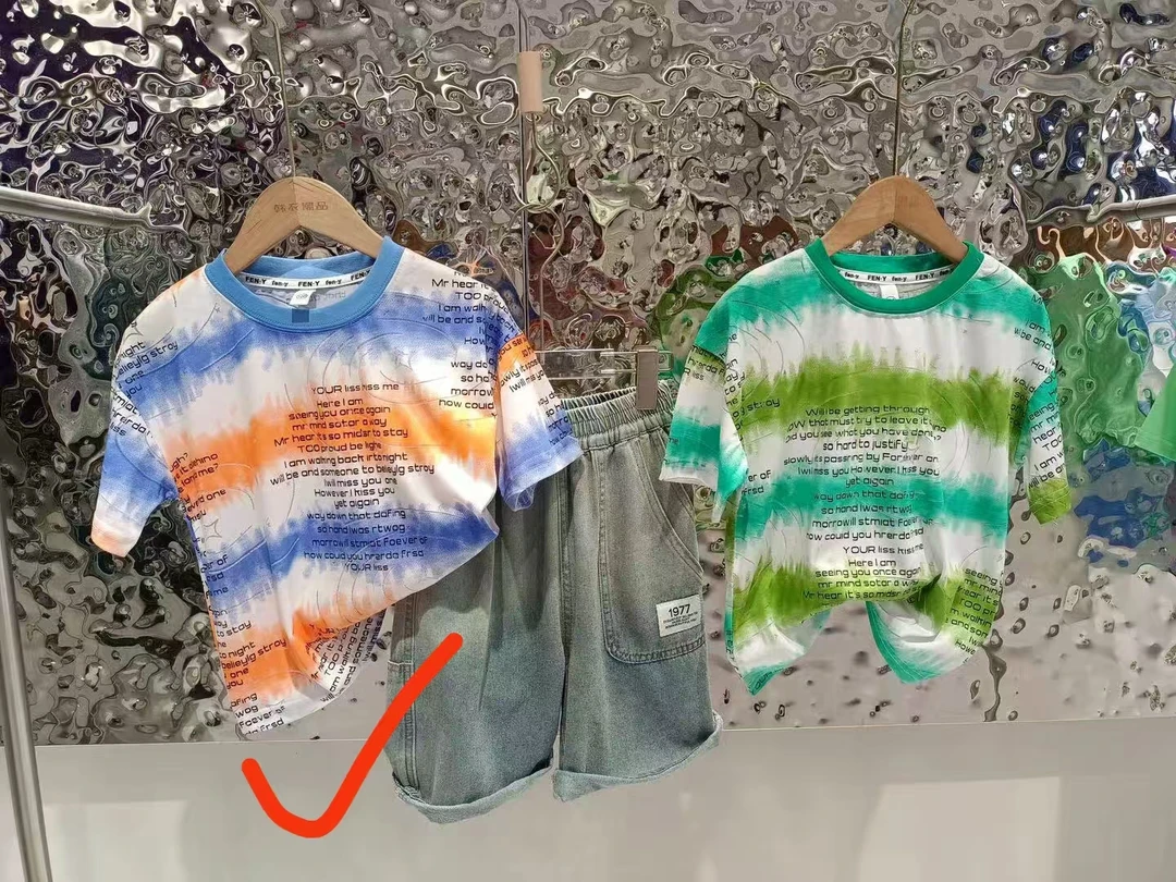 【淼淼妈】儿童圆领短袖T恤8756