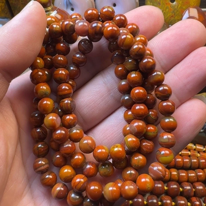 玛瑙/玉髓未镶嵌卡7的108圆珠