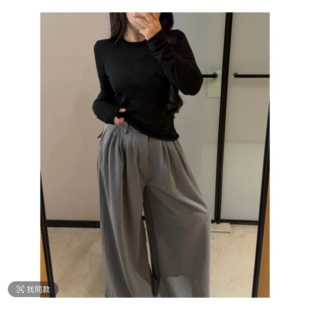 依二一大码《巨遮西裤》伞状松紧高腰西裤巨遮妈妈臀9691