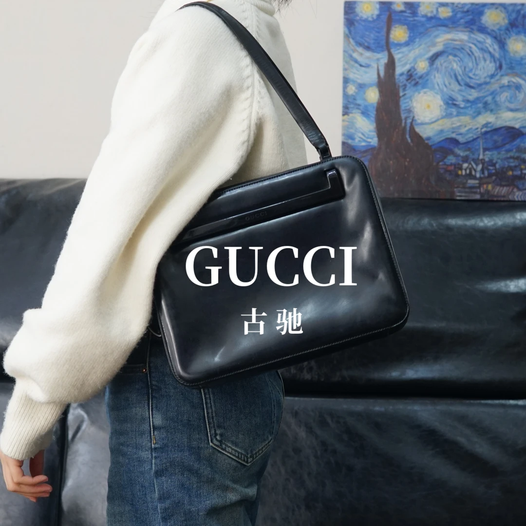 95新 GUCCI/古驰 黑色单肩包/FYSY12405010/5010