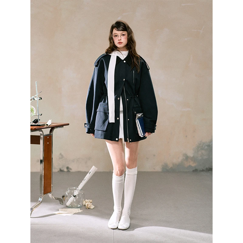 【LaluneDuCiel】LLDC设计感中性风宽松保暖工装夹克女LSJK00664