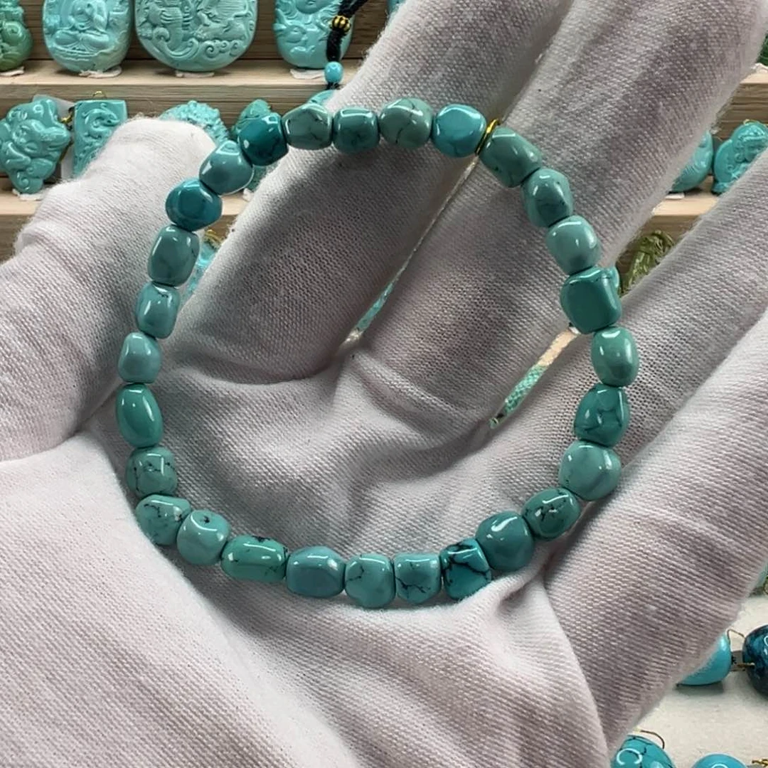 未镶嵌绿松石随形手串6.3mm