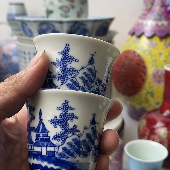 L***C摆件青花瓷 青花瓷杯子