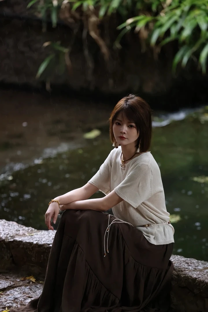 【香香严选】"月光漫游诗”2025夏季新款针织上衣+半身裙两件套2296