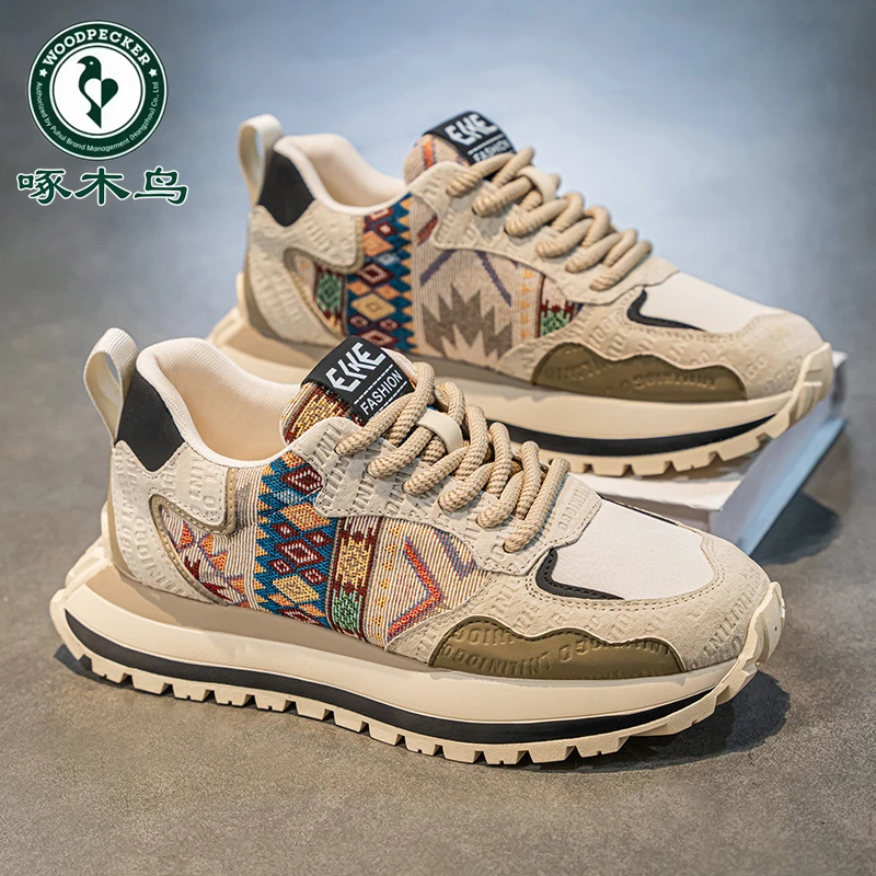 爵浪官方正版男鞋新款时尚百搭休闲老爹鞋子男款厚底运动阿甘鞋