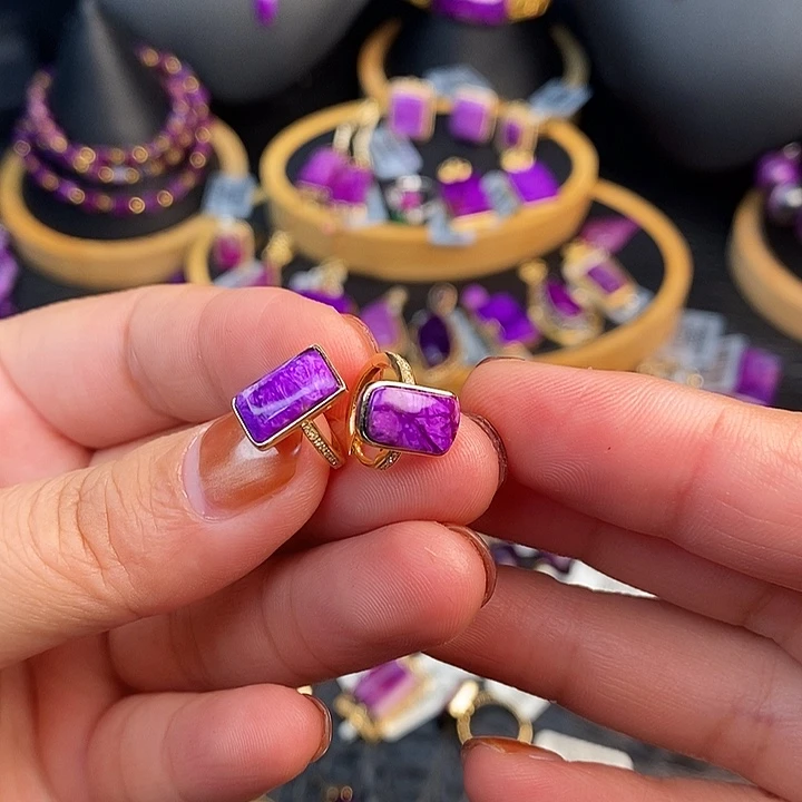 苏纪石（舒俱来）18K金镶嵌耳饰