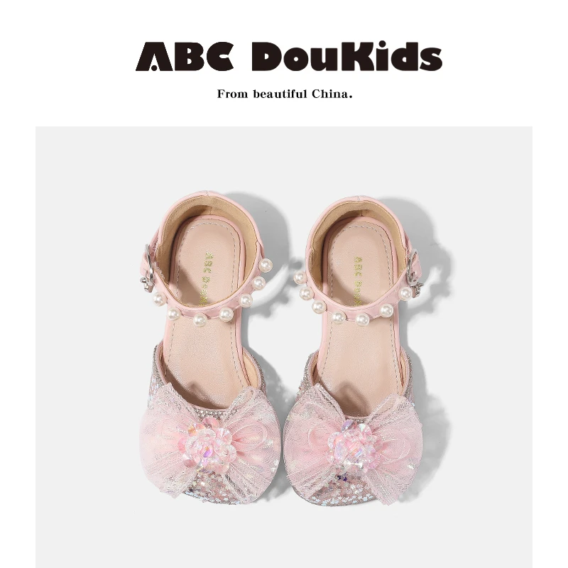 ABC Doukids儿童凉鞋2025夏季新款韩版百搭舒适公主鞋亮闪闪凉鞋
