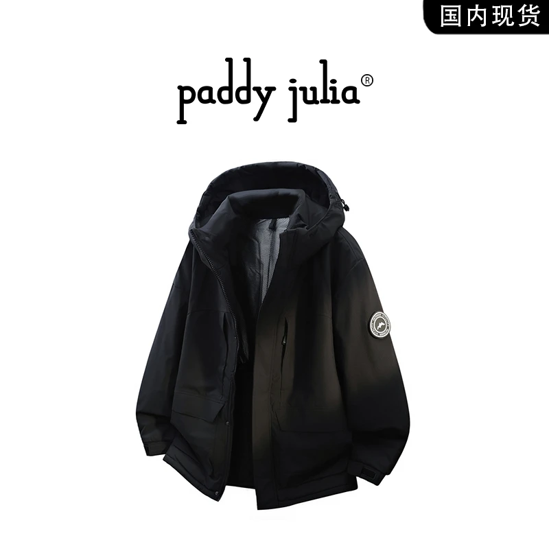 Paddy julia美式高级感连帽棉服男款秋冬季休闲休闲加棉保暖外套