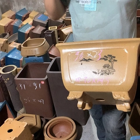 紫砂花盆手工艺品