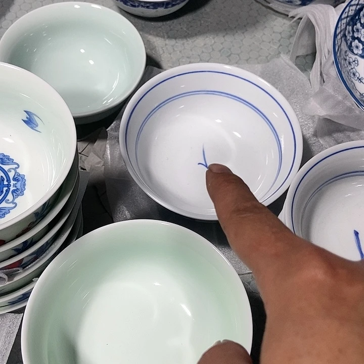 瓷片景德镇陶瓷碗6寸4个