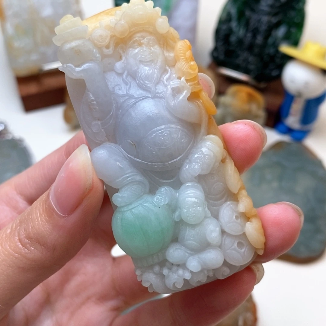 定制翡翠未镶嵌文财神