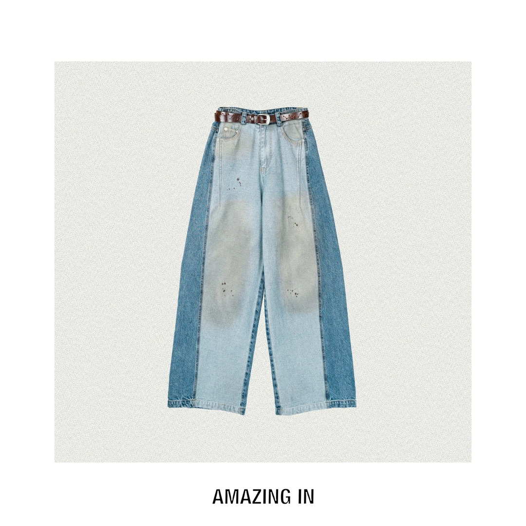 AMAZING IN | 1oo%棉 | 做旧脏染拼接牛仔裤A250902-AI59CDTZ1717