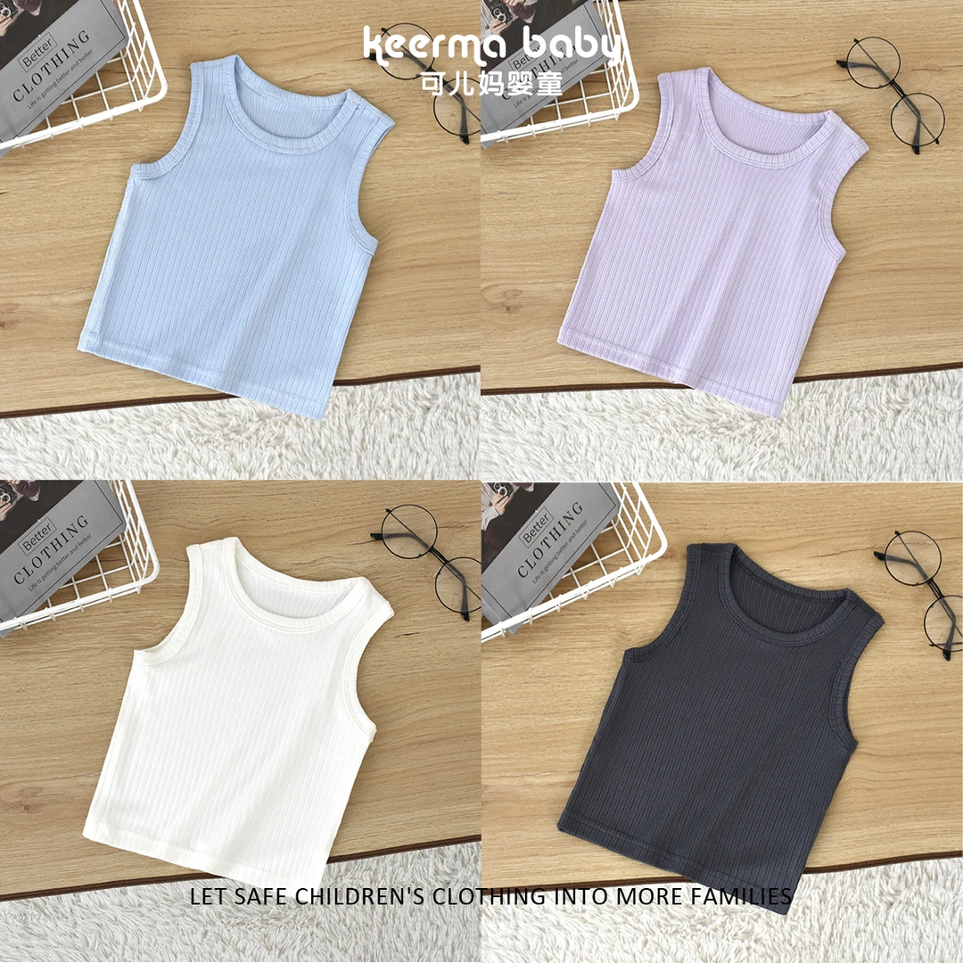 【可儿妈】优慕丝面膜T婴儿男女童背心夏装0-3岁男宝宝无袖上