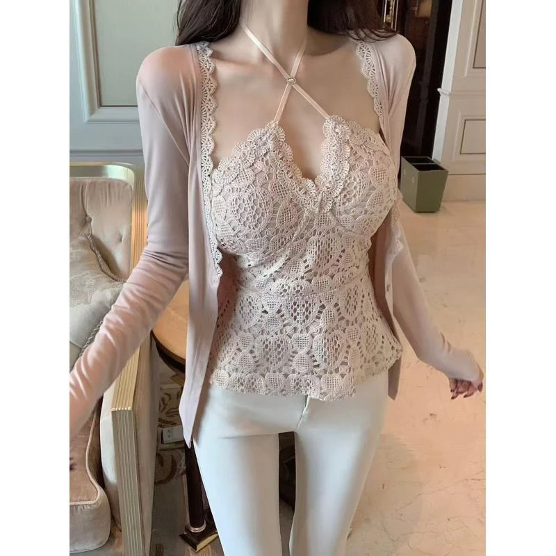 梦梦 MENGMENG｛玫瑰吻痕 新款纯欲温柔修身吊带背心上衣}