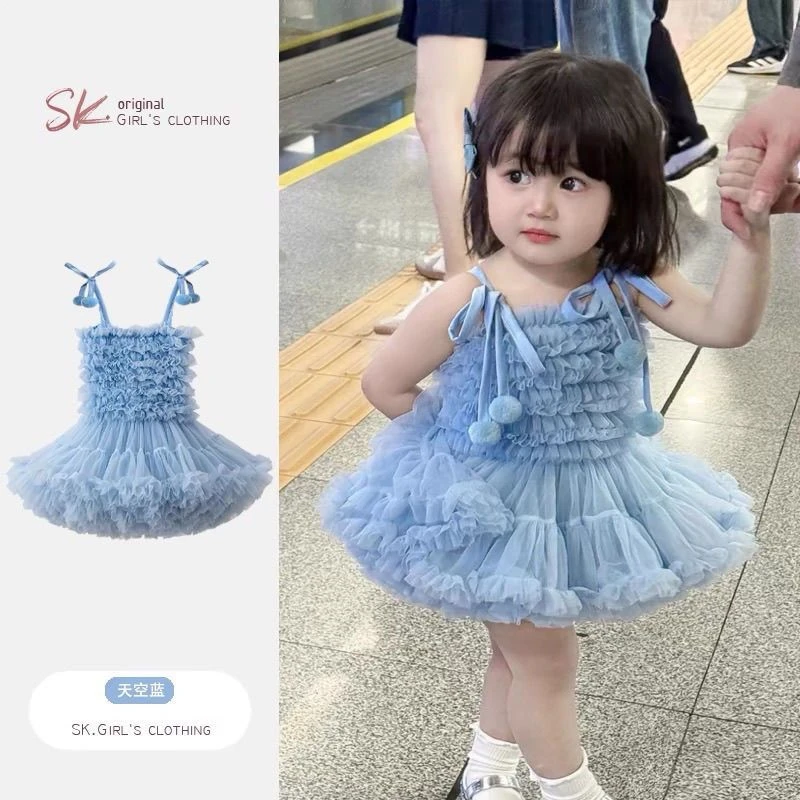 宝宝夏季新款裙可爱洋气蓬蓬连衣裙儿童婴儿宝周岁生日礼服蛋糕裙