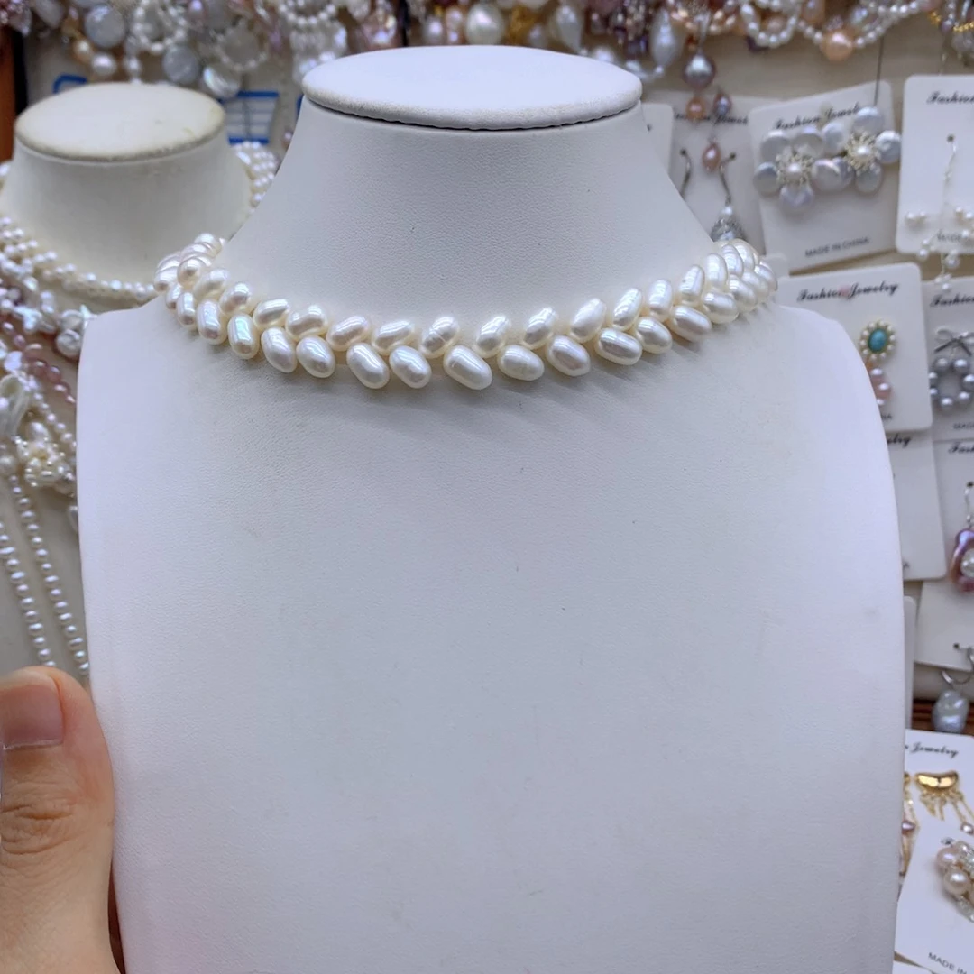 笑***颜合金淡水珍珠耳饰项链