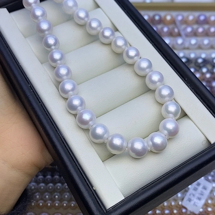 淡水珍珠未镶嵌项链9m冷白