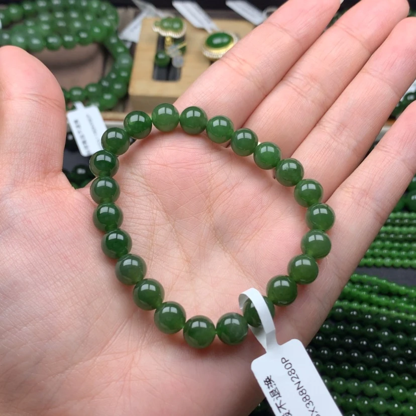【闪购商品】未镶嵌手串和田玉（碧玉）8m
