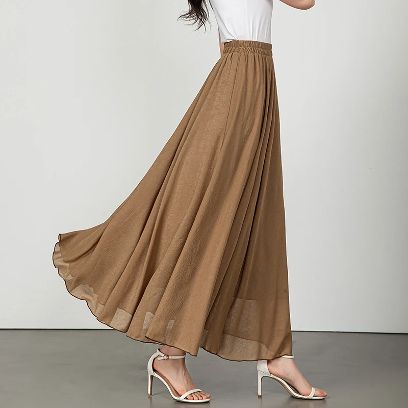 半身裙女春季百搭2025新款显瘦气质中长裙高腰百褶裙垂感a字裙子