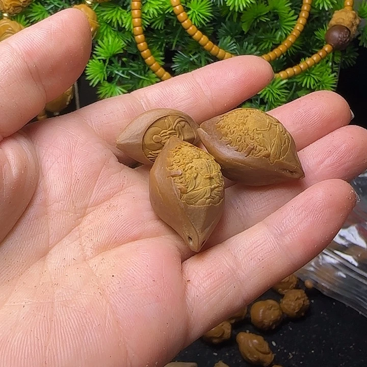 橄榄核雕刻手串单籽