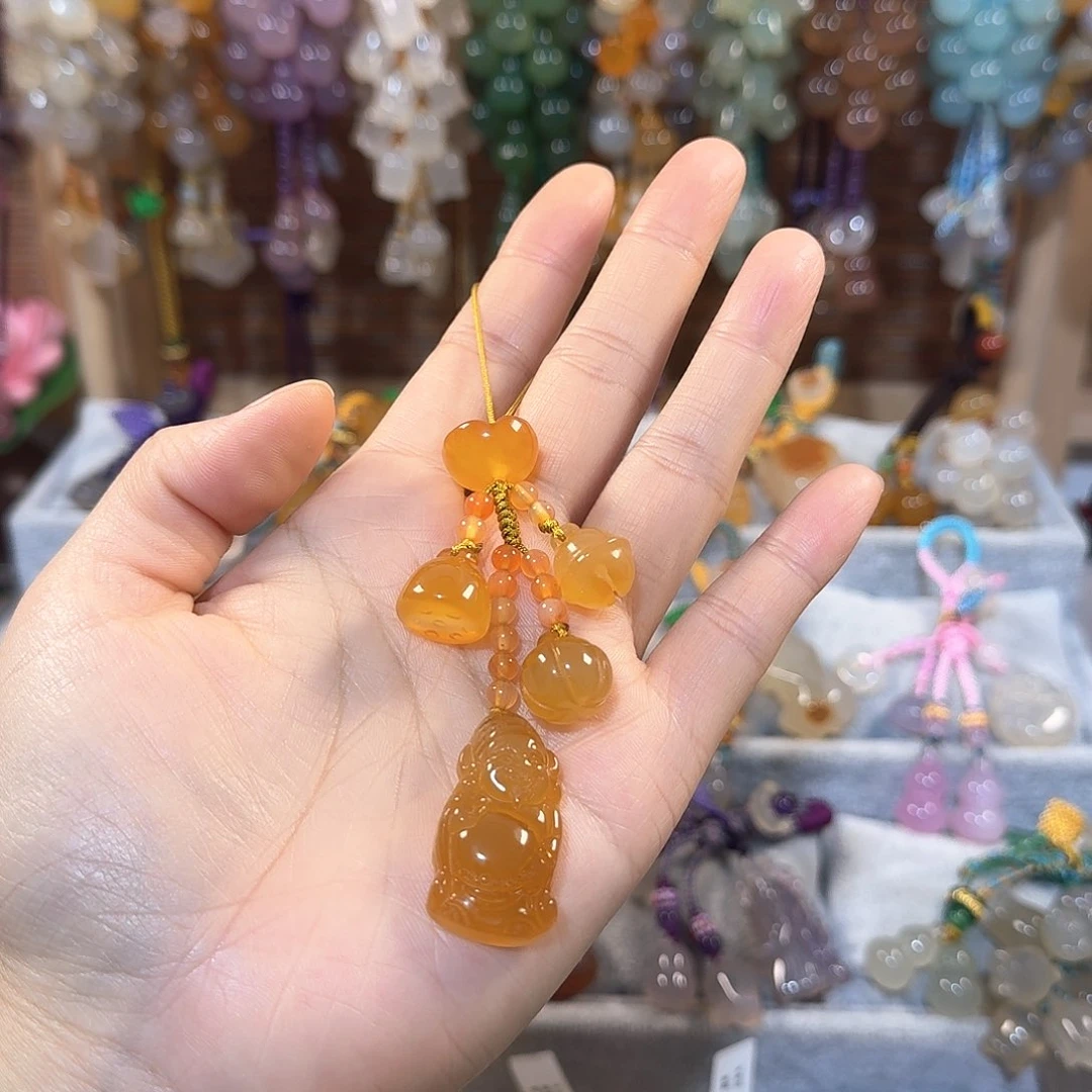 玛瑙/玉髓手机挂件未镶嵌