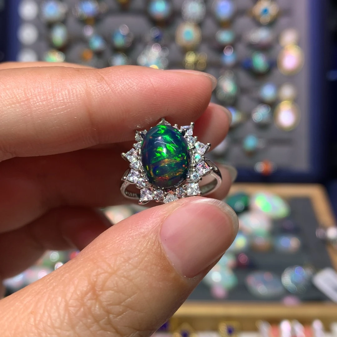 欧泊银S925镶嵌戒指款式K****游