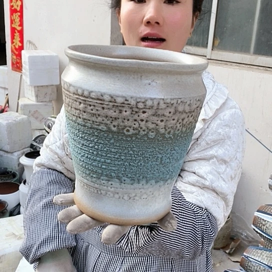 紫砂花盆瑕疵口18高20