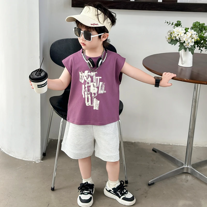 夏季无袖背心男童夏装儿童坎肩宝宝童装衣服小童背心