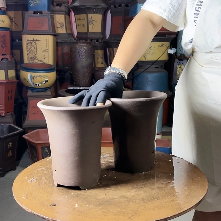 宜兴紫砂花盆18+18素面兰花盆