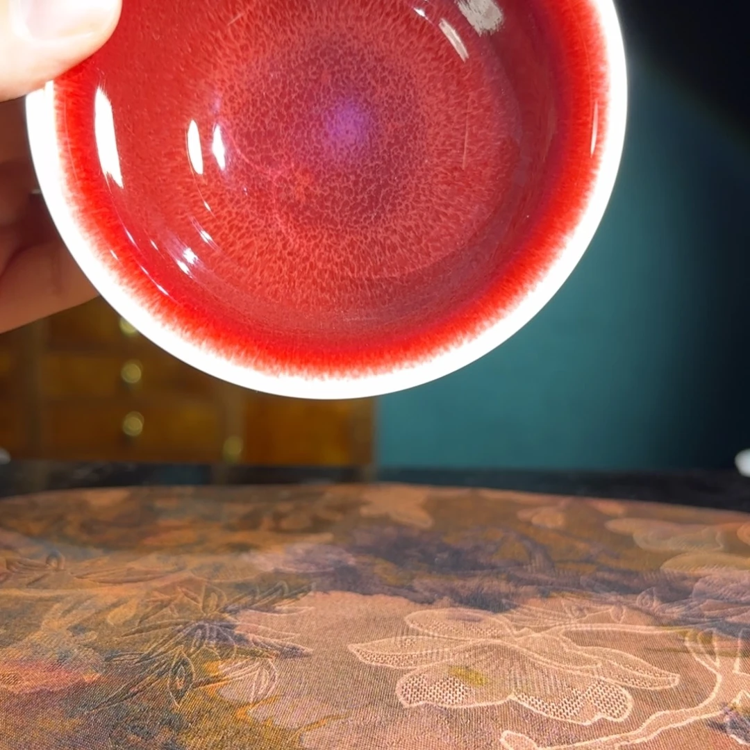 窑宝郎红两才盖碗