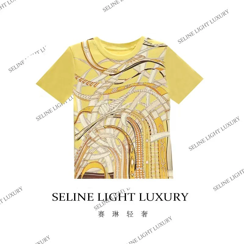 【25C-184】太 2025 SELINE 原创肆意生长印花时尚轻奢圆领短袖T恤