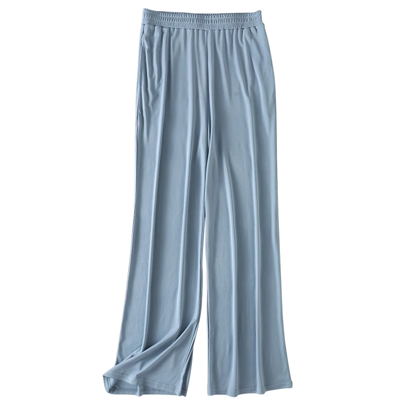 重磅桑蚕丝加捻加长阔腿裤 显瘦百搭真丝透气宽松大码休闲裤女
