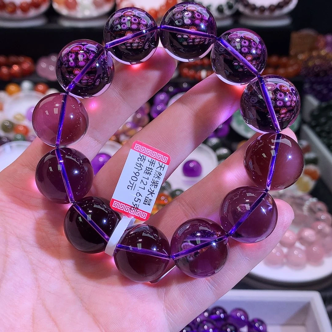 未镶嵌手链水晶巴西紫水晶大颗粒2.0