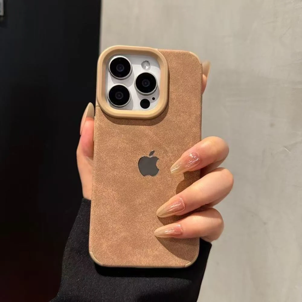 大孔阶梯适用iPhone16pro翻毛皮苹果手机壳华为oppo小米vivo