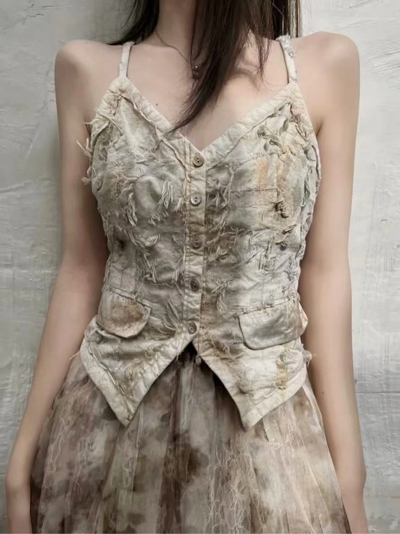 NatureDye 【美侖美奂】SY21-123 原创设计植物染背心上衣