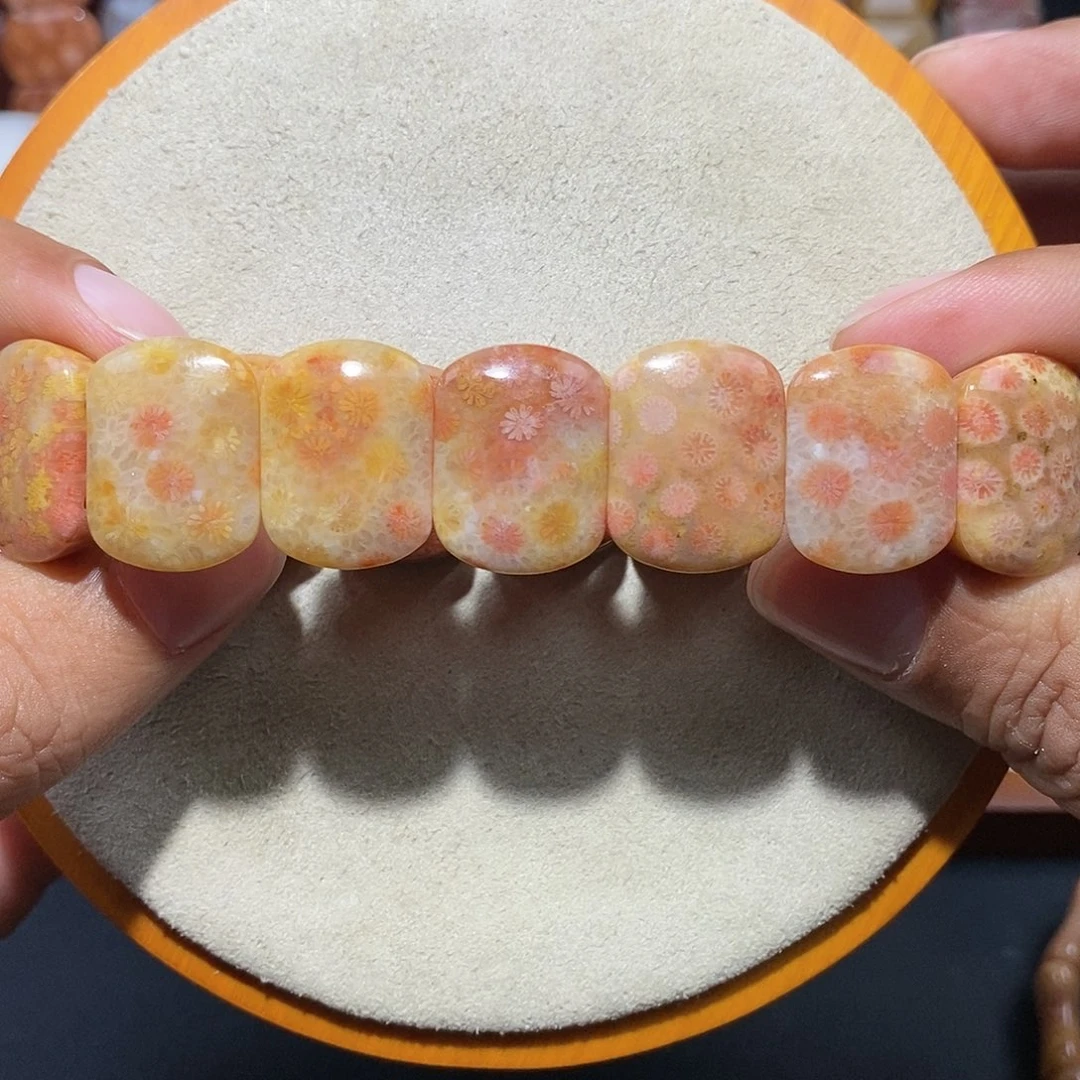 硅化珊瑚（珊瑚玉）手串未镶嵌小樱花29