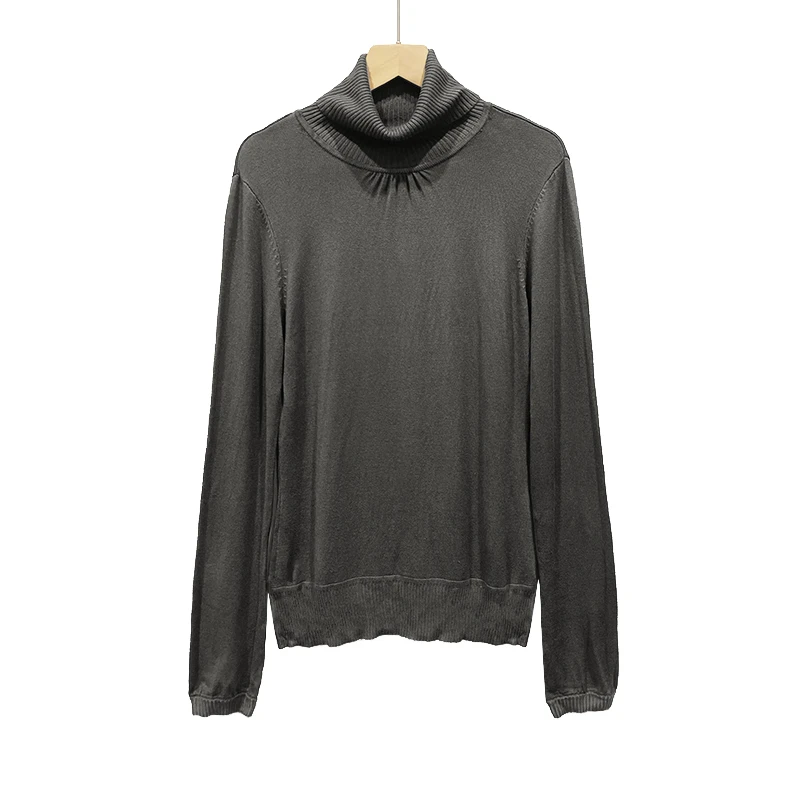 高领针织衫秋冬男女日系时尚休闲中性百搭长袖舒适纯色简约ins