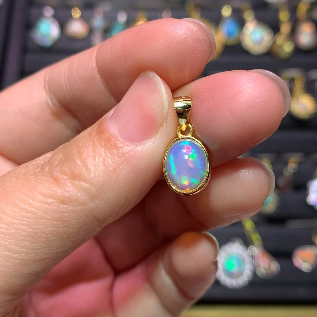 银S925镶嵌欧泊吊坠款式