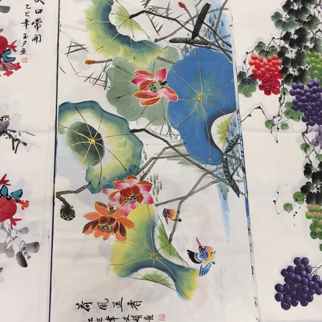 国画尺寸140✖️70四尺纯手绘画