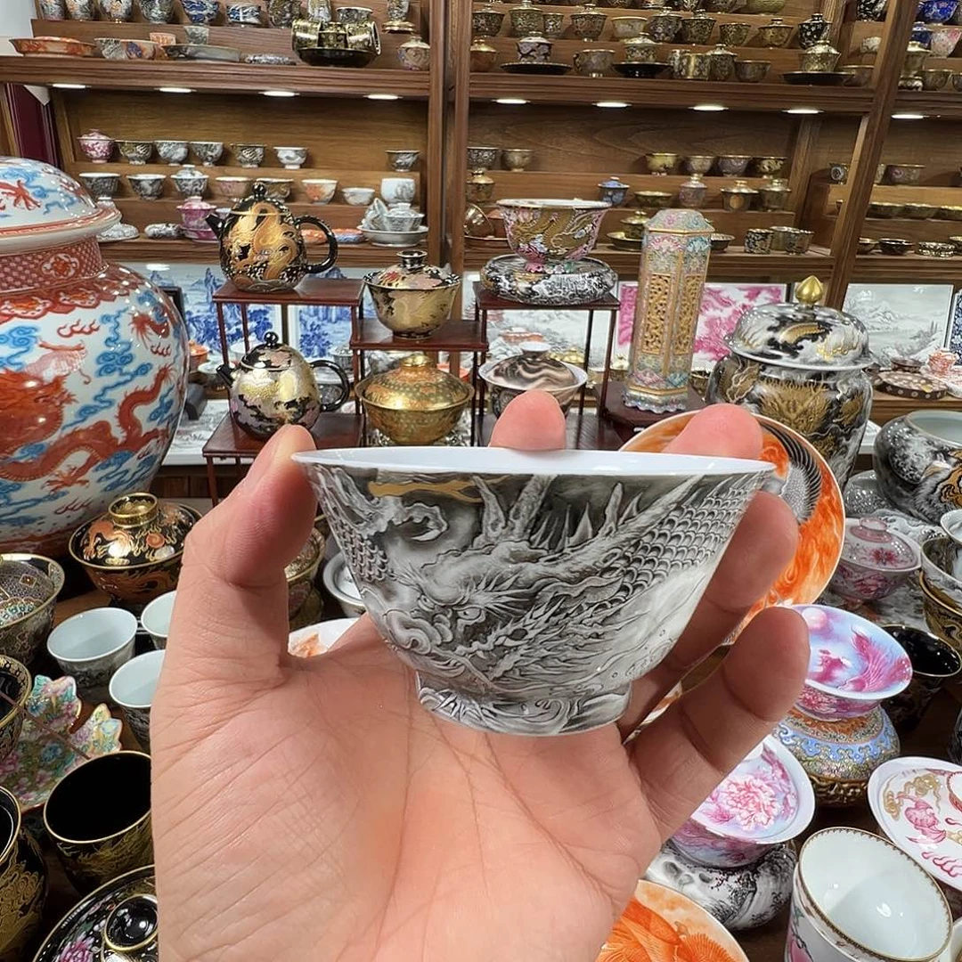 超薄墨龙主人杯杯