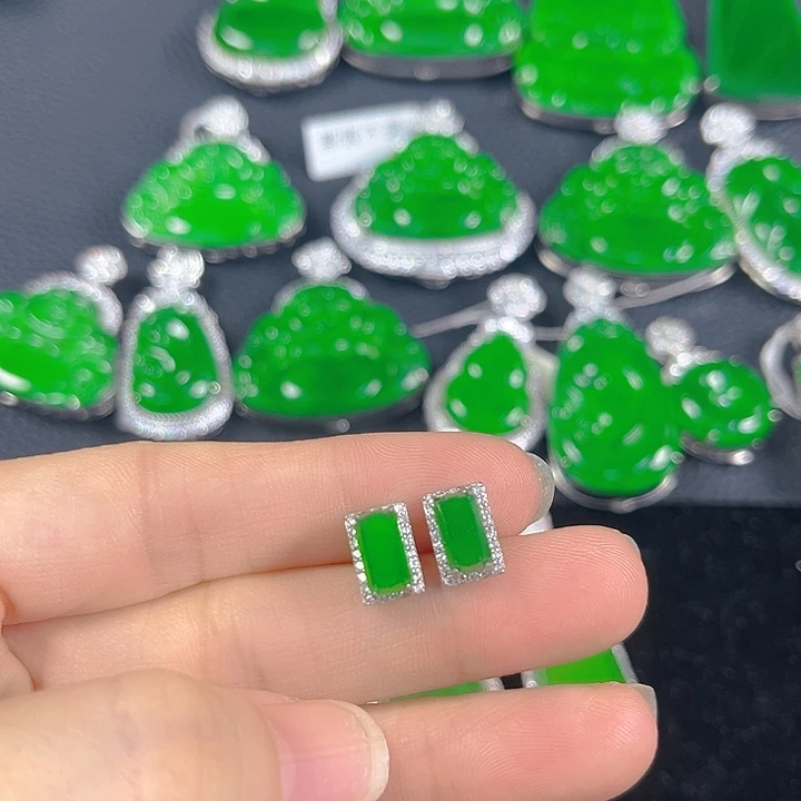 翡翠银S925镶嵌吊坠(不含链)