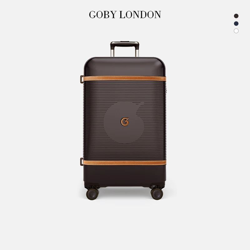 英国Goby果比时尚商务风PC防刮旅行箱女士登机箱条纹轻便拉杆箱