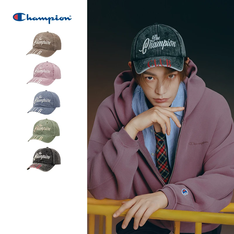 【丁禹兮同款】Champion时尚休闲牛仔经典复古显脸小鸭舌帽25FWA26