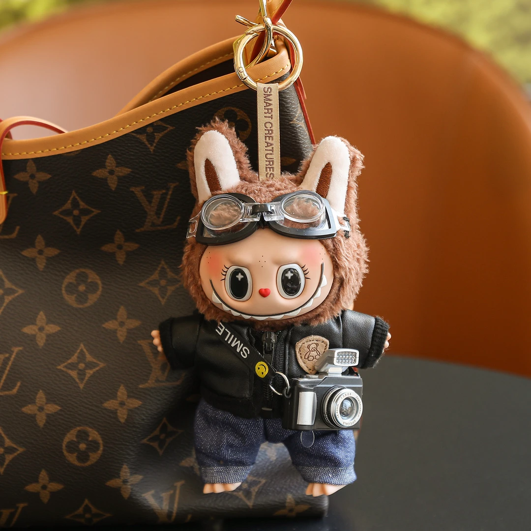 Labubu代购祖国版毛绒公仔包包挂件可爱搪胶玩偶钥匙扣挂饰礼物