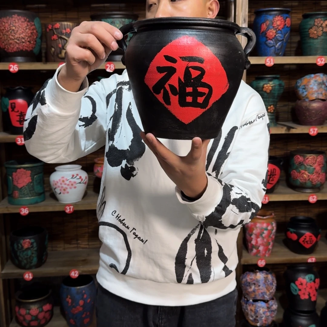 带孔高端浮雕花盆高度+口径20-20