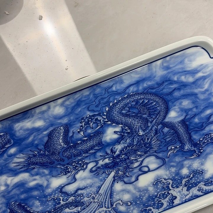 瓷片墨龙吸水干泡台景德镇