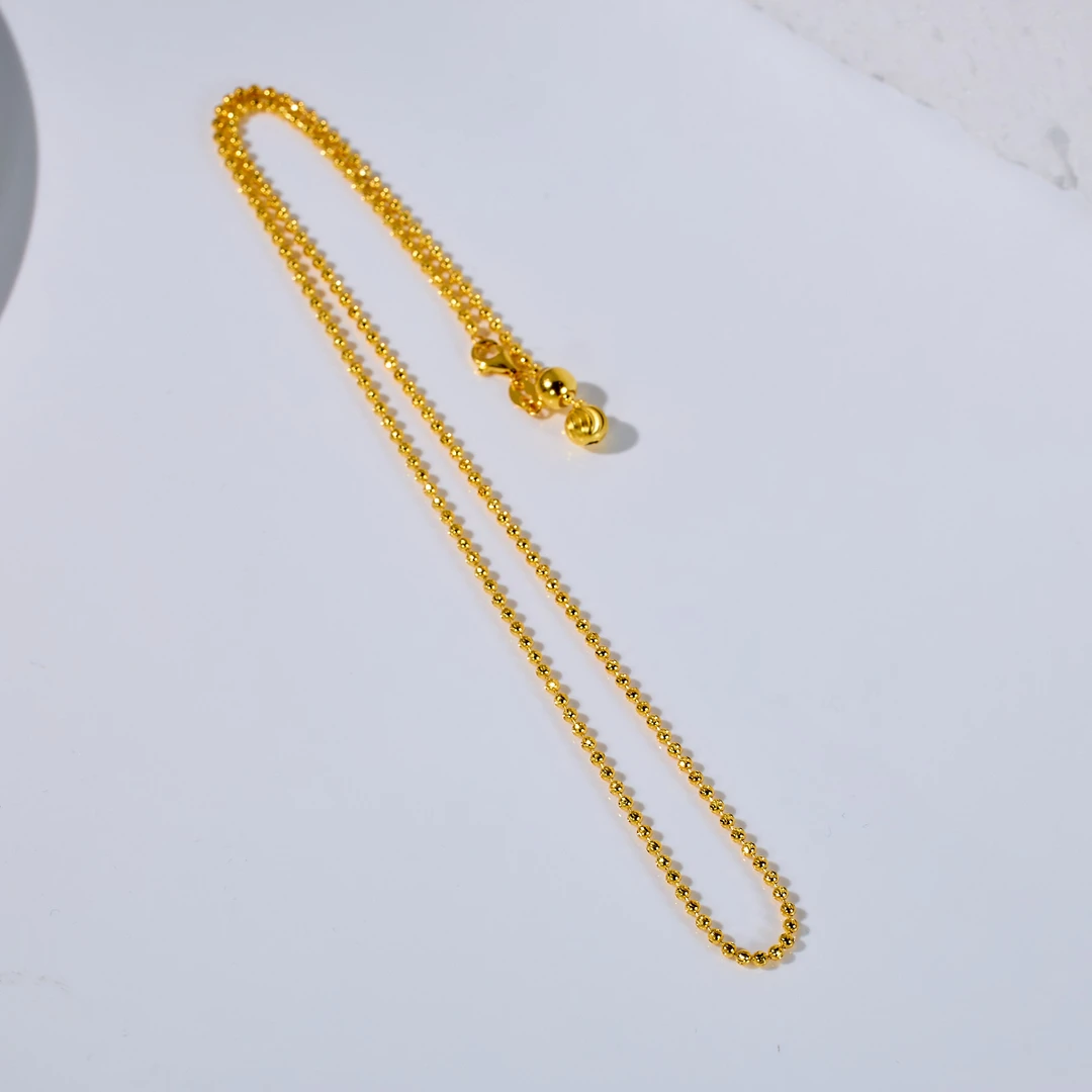 925银银制品 【歪歪】S925弯刀珠调节链（黄）（多样性发一）XB-J6867
