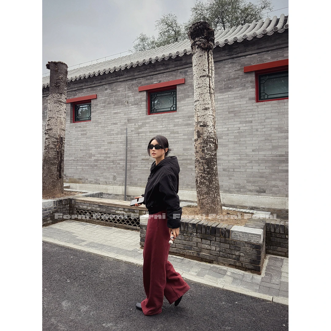 FORNI 暖炉裤 高克重磨毛感软糯针织卫裤