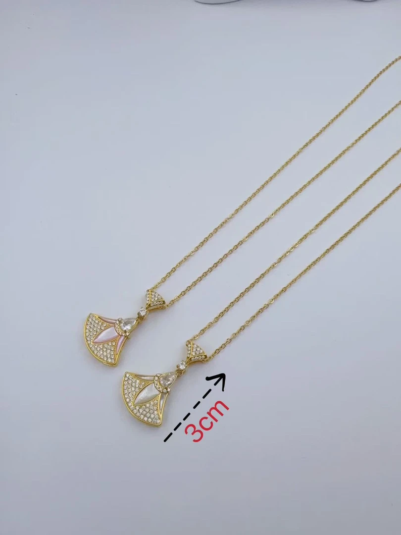 钛钢项链 【Kiss娜】钛钢3541轻奢精致高定粉色贝贝cnc裙子项链