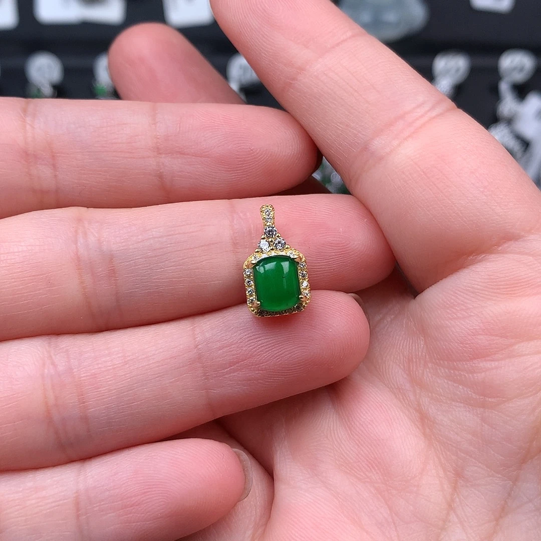 翡翠银S925镶嵌颈饰